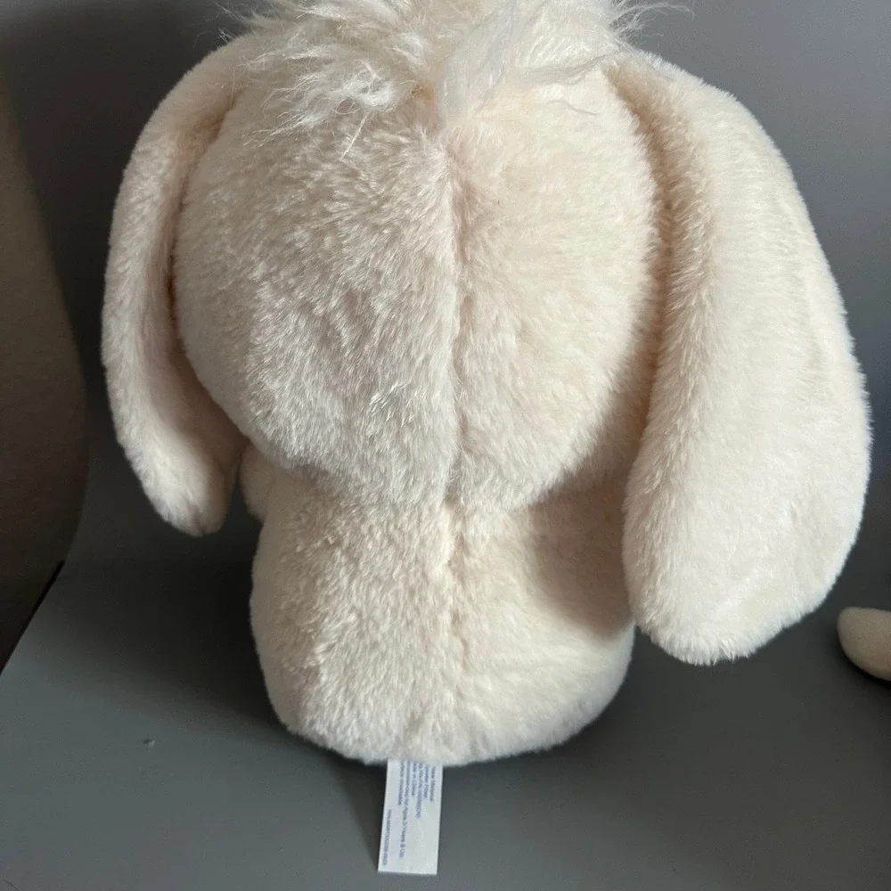 Walmart Plush Bunny Rabbit Cream White Stuffed Animal Holding Carrot Kawaii
